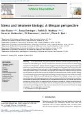 Cover page: Stress and Telomere Biology: A Lifespan Perspective