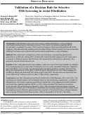 Cover page: Validation of a Decision Rule for Selective  TSH Screening in Atrial Fibrillation