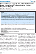 Cover page: Genomic Analysis Suggests that mRNA Destabilization by the Microprocessor Is Specialized for the Auto-Regulation of Dgcr8