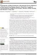 Cover page: Experiments of Main Parameters Affecting the Erosive Behavior of Self-Excited Oscillating Abrasive Water Jets: Length of Self-Oscillation Chamber, Jet Pressure, Abrasive Fluid Velocity, and Abrasive Grain Size.