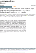 Cover page: KSHV transactivator-derived small peptide traps coactivators to attenuate MYC and inhibits leukemia and lymphoma cell growth