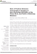 Cover page: Role of Positron Emission Tomography in Imaging of Non-neurologic Disorders of the Head, Neck, and Teeth in Veterinary Medicine