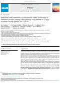 Cover page: Individual and community socioeconomic status and receipt of influenza vaccines among adult primary care patients in a large academic health system: 2017–2019