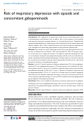 Cover page: Risk of respiratory depression with opioids and concomitant gabapentinoids