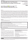 Cover page: The Affordable Care Act Attenuates Financial Strain According to Poverty Level