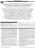 Cover page: Perception of Treatment Success and Impact on Function with Antibiotics or Appendectomy for Appendicitis