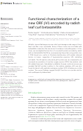 Cover page: Functional characterization of a new ORF βV1 encoded by radish leaf curl betasatellite