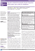 Cover page: Sports-related traumatic brain injuries and acute care costs in children