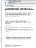 Cover page: Participant-Centered Strategies for Overcoming Barriers to Biospecimen Collection among Spanish-Speaking Latina Breast Cancer Survivors