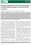 Cover page: Decadal predictability of late winter precipitation in western Europe through an ocean–jet stream connection