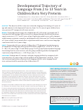 Cover page: Developmental Trajectory of Language From 2 to 13 Years in Children Born Very Preterm.