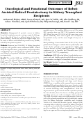 Cover page: Oncological and Functional Outcomes of Robot-Assisted Radical Prostatectomy in Kidney Transplant Recipients