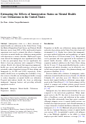 Cover page: Estimating the Effects of Immigration Status on Mental Health Care Utilizations in the United States