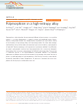 Cover page: Polymorphism in a high-entropy alloy