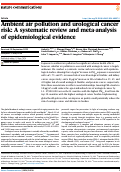 Cover page: Ambient air pollution and urological cancer risk: A systematic review and meta-analysis of epidemiological evidence.