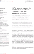 Cover page: HNF4α isoforms regulate the circadian balance between carbohydrate and lipid metabolism in the liver