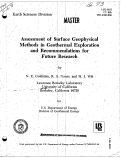 Cover page: ASSESSMENT OF SURFACE GEOPHYSICAL METHODS IN GEOTHERMAL EXPLORATION AND RECOMMENDATIONS FOR FUTURE RESEARCH