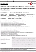 Cover page: Outcomes with ibrutinib by line of therapy and post‐ibrutinib discontinuation in patients with chronic lymphocytic leukemia: Phase 3 analysis