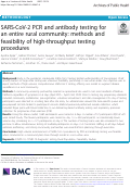 Cover page: SARS-CoV-2 PCR and antibody testing for an entire rural community: methods and feasibility of high-throughput testing procedures