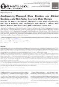 Cover page: Accelerometer-Measured Sleep Duration and Clinical Cardiovascular Risk Factor Scores in Older Women