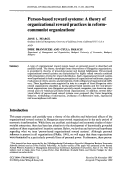 Cover page: Person‐based reward systems: A theory of organizational reward practices in reform‐communist organizations