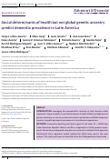 Cover page: Social determinants of health but not global genetic ancestry predict dementia prevalence in Latin America.
