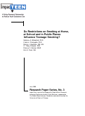 Cover page: Do Restrictions on Smoking at Home, at School and in Public Places Influence Teenage Smoking?