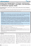 Cover page: Steady State Bioequivalence of Generic and Innovator Formulations of Stavudine, Lamivudine, and Nevirapine in HIV-Infected Ugandan Adults