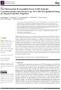 Cover page: The Photosystem II Assembly Factor Ycf48 from the Cyanobacterium Synechocystis sp. PCC 6803 Is Lipidated Using an Atypical Lipobox Sequence