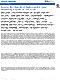 Cover page: Genomic Encyclopedia of Bacteria and Archaea: Sequencing a Myriad of Type Strains