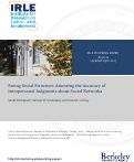 Cover page: Seeing Social Structure: Assessing the Accuracy of Interpersonal Judgments about Social Networks