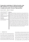 Cover page: Comparative morphology of cheliceral muscles using high‐resolution X‐ray microcomputed‐tomography in palpimanoid spiders (Araneae, Palpimanoidea)