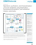 Cover page: Expression, purification, and characterization of anuran saxiphilins using thermofluor, fluorescence polarization, and isothermal titration calorimetry