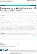 Cover page: Needs assessment for direct ophthalmoscopy training in neurology residency.