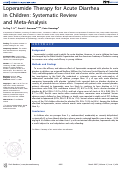 Cover page: Loperamide Therapy for Acute Diarrhea in Children: Systematic Review and Meta-Analysis