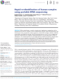 Cover page: Rapid re-identification of human samples using portable DNA sequencing