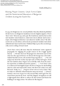 Cover page: "Raising Proper Citizens: Uncle Tom’s Cabin and the Sentimental Education of Bulgarian Children During the Soviet Era," excerpt (2018)