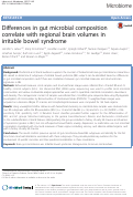 Cover page: Differences in gut microbial composition correlate with regional brain volumes in irritable bowel syndrome.