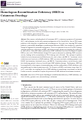 Cover page: Homologous Recombination Deficiency (HRD) in Cutaneous Oncology.