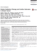 Cover page: Modern Radiation Therapy and Cardiac Outcomes in Breast Cancer