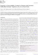 Cover page: Frequency of Susceptibility Testing for Patients with Persistent Methicillin-Resistant Staphylococcus aureus Bacteremia