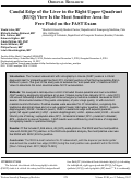 Cover page: Caudal Edge of the Liver in the Right Upper Quadrant (RUQ) View Is the Most Sensitive Area for Free Fluid on the FAST Exam