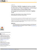 Cover page: Correction: Biofilm imaging in porous media by laboratory X-Ray tomography: Combining a non-destructive contrast agent with propagation-based phase-contrast imaging tools