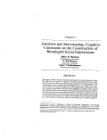 Cover page: Attention and Stereotyping: Cognitive Constraints on the Construction of Meaningful Social Impressions