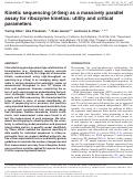 Cover page: Kinetic sequencing (k-Seq) as a massively parallel assay for ribozyme kinetics: utility and critical parameters.