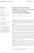 Cover page: Visual perception and user satisfaction in video see-through head-mounted displays: a mixed-methods evaluation