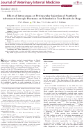 Cover page: Effect of Intravenous or Perivascular Injection of Synthetic Adrenocorticotropic Hormone on Stimulation Test Results in Dogs