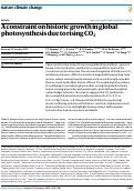 Cover page: A constraint on historic growth in global photosynthesis due to rising CO2