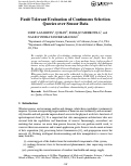 Cover page: Fault Tolerant Evaluation of Continuous Selection Queries over Sensor Data