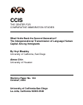 Cover page: What Holds Back the Second Generation? The Intergenerational Transmission of Language Human Capital Among Immigrants